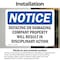 Signmission Defacing Or Damaging Property, 10 in W x Rectangle, Vinyl Decal OS-2PACK-NS-D-710-L-15397 - alternate 2